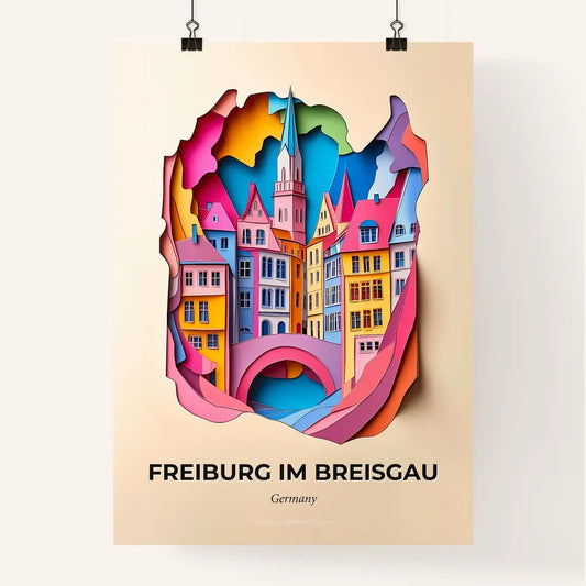 Vivid Freiburg im Breisgau, Germany, Colorful Poster