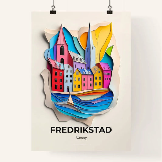 Vivid Fredrikstad, Norway, Colorful Poster