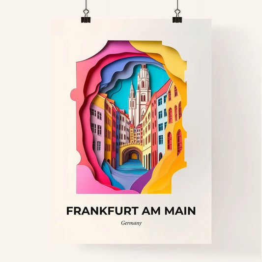 Vivid Frankfurt am Main, Germany, Colorful Poster