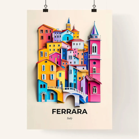 Vivid Ferrara, Italy, Colorful Poster