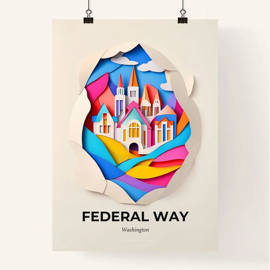 Vivid Federal Way, Washington, Colorful Poster