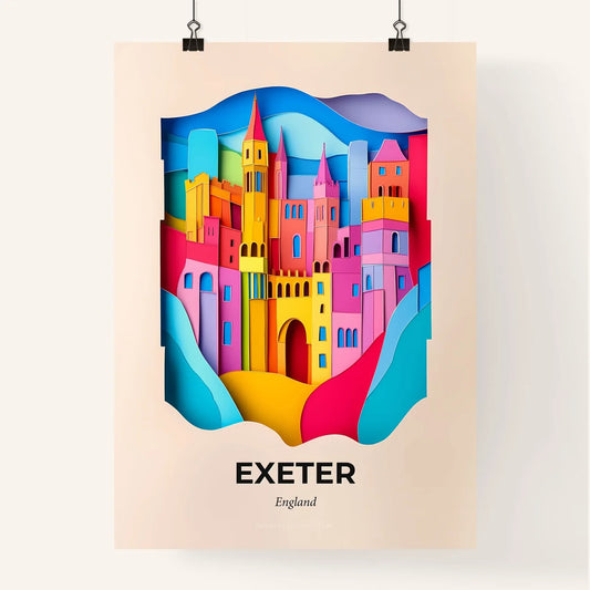 Vivid Exeter, England, Colorful Poster