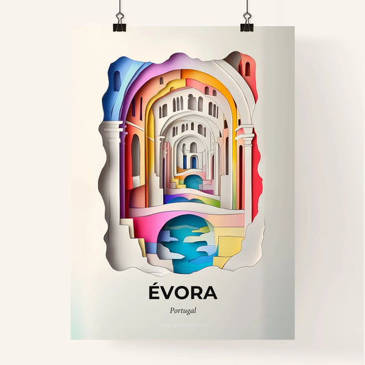 Vivid Évora, Portugal, Colorful Poster