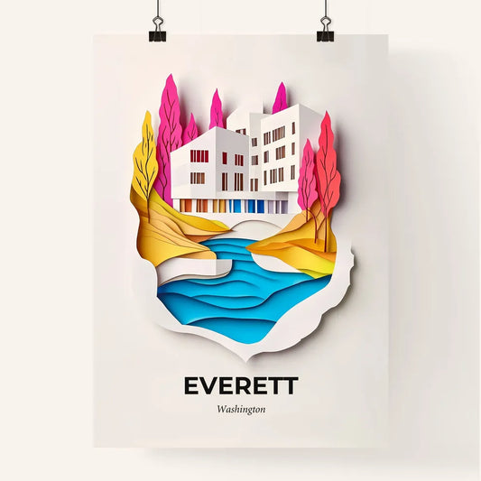 Vivid Everett, Washington, Colorful Poster