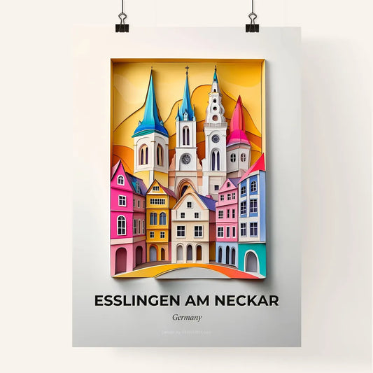 Vivid Esslingen am Neckar, Germany, Colorful Poster
