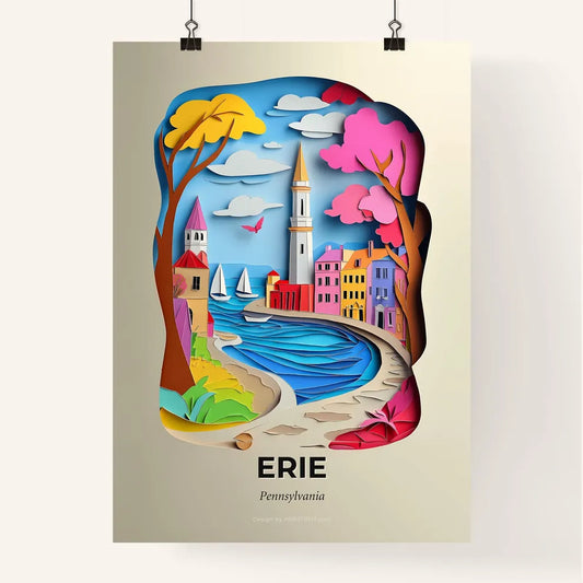 Vivid Erie, Pennsylvania, Colorful Poster