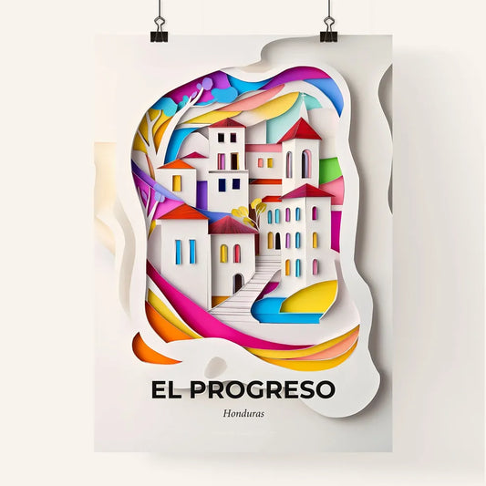 Vivid El Progreso, Honduras, Colorful Poster
