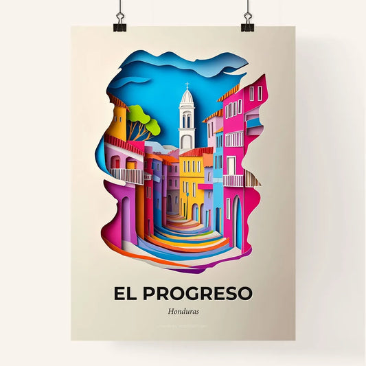 Vivid El Progreso, Honduras, Colorful Poster
