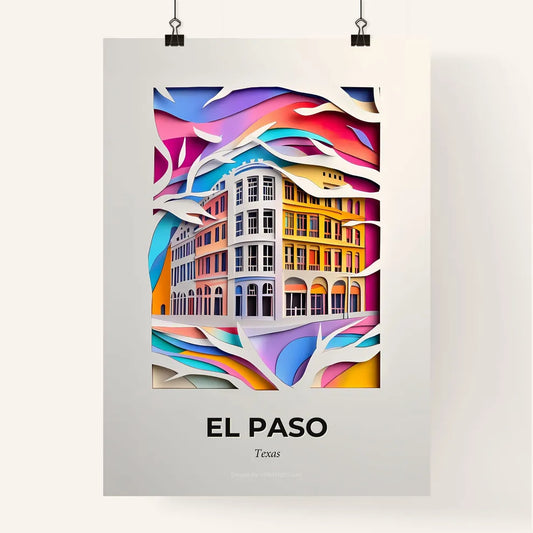Vivid El Paso, Texas, Colorful Poster