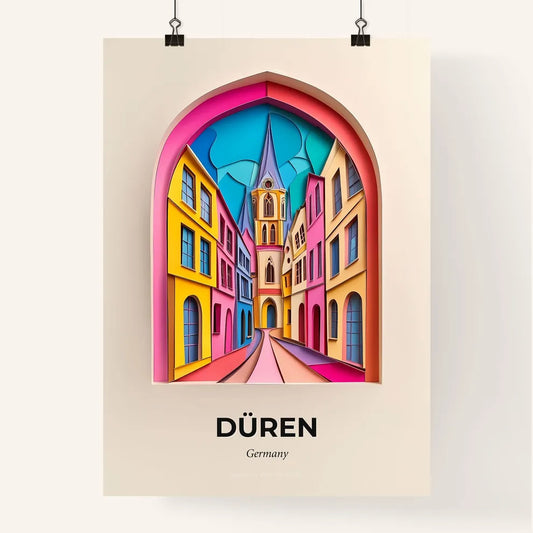 Vivid Duren, Germany, Colorful Poster