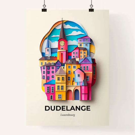 Vivid Dudelange, Luxembourg, Colorful Poster