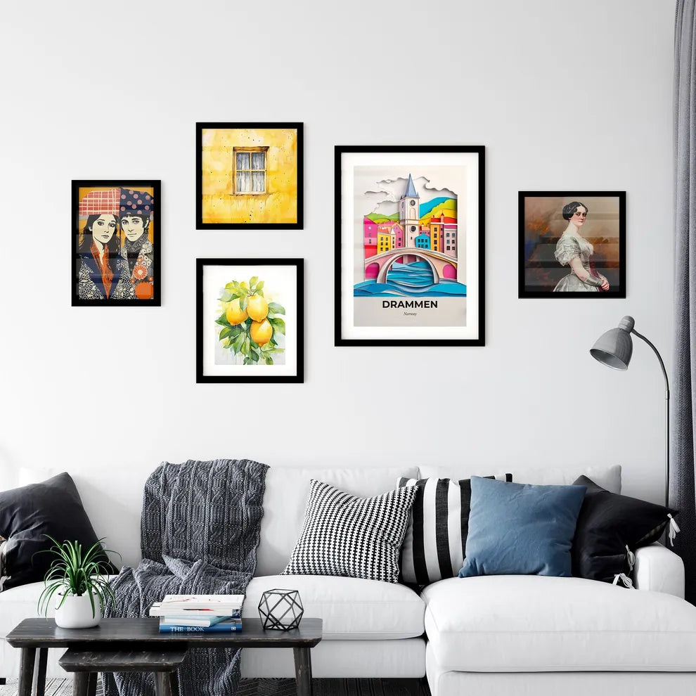 Vivid Drammen, Norway, Premium Framed Prints