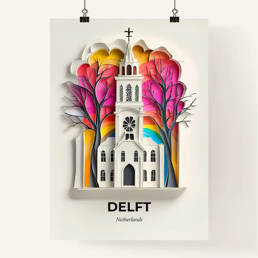 Vivid Delft, Netherlands, Colorful Poster