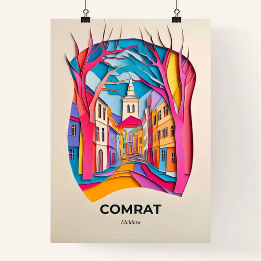 Vivid Comrat, Moldova, Colorful Poster