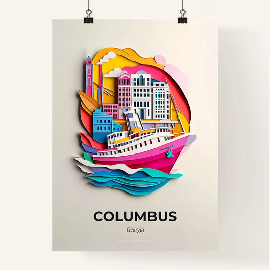 Vivid Columbus, Georgia, Colorful Poster