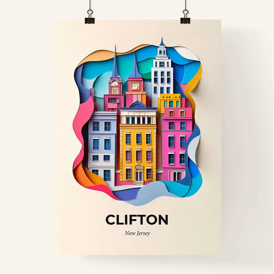 Vivid Clifton, New Jersey, Colorful Poster