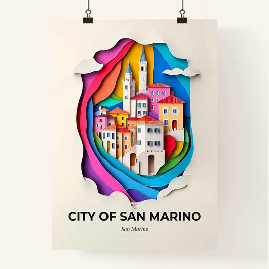 Vivid City of San Marino, San Marino, Colorful Poster