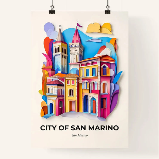 Vivid City of San Marino, San Marino, Colorful Poster