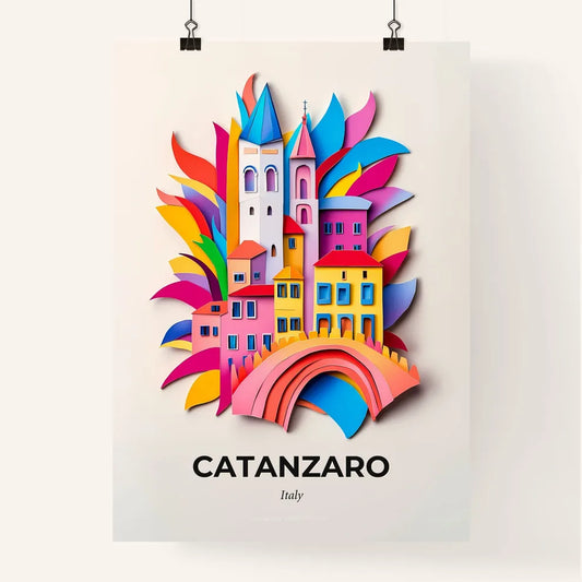 Vivid Catanzaro, Italy, Colorful Poster