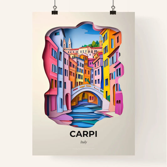 Vivid Carpi, Italy, Colorful Poster