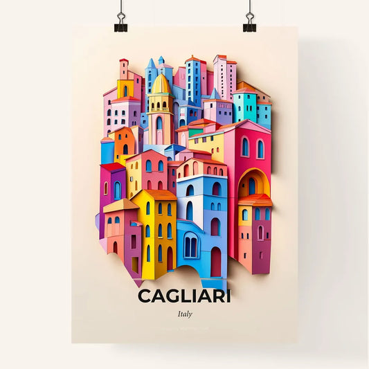 Vivid Cagliari, Italy, Colorful Poster