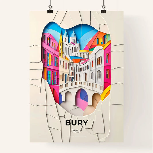 Vivid Bury, England, Colorful Poster