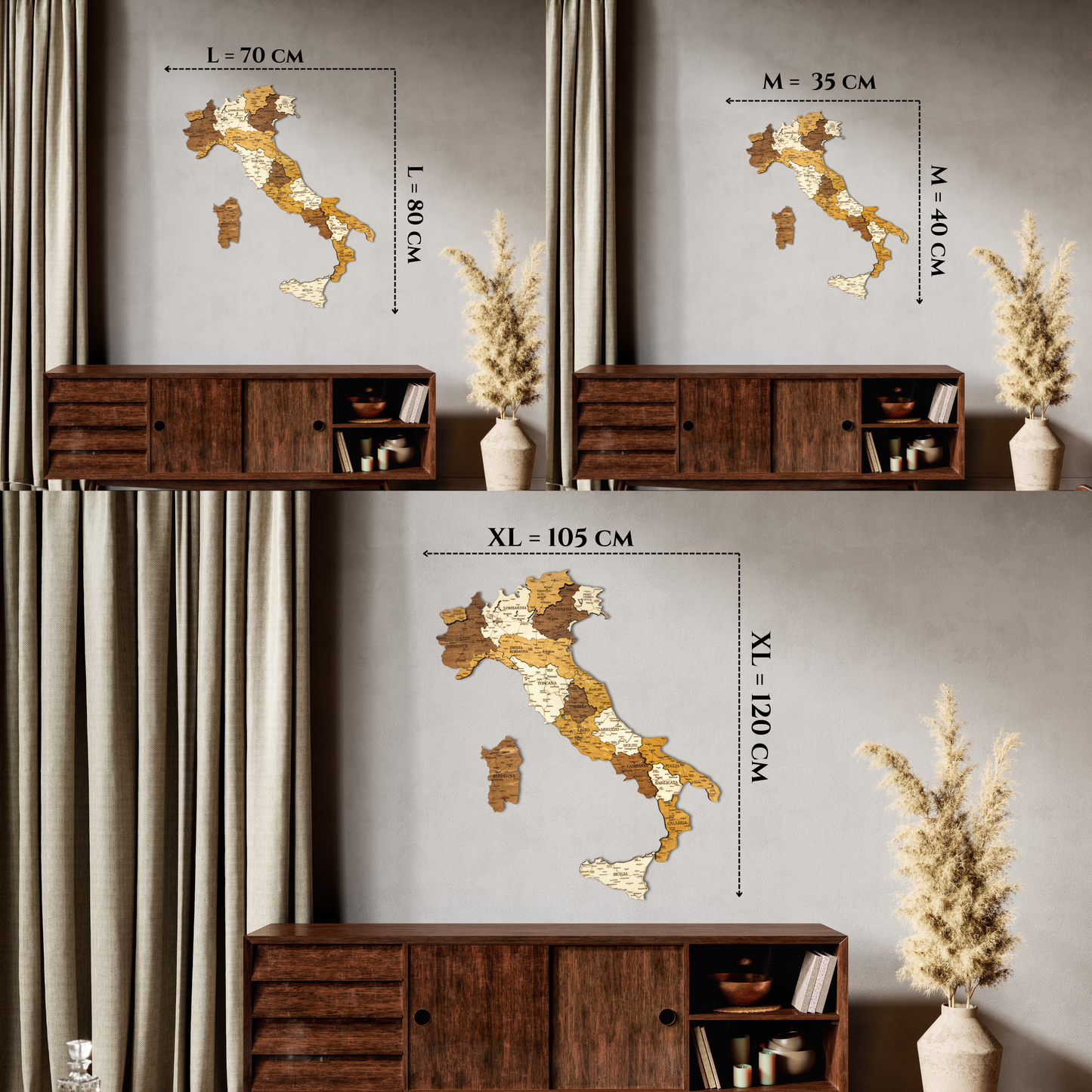 Rustic Wood Map of Italy – Artistic Wall Art for Modern Interiors