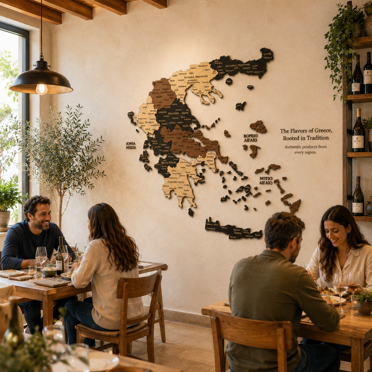 Rustic Wood Map of Greece – Artistic Wall Art for Travelers & Collectors”