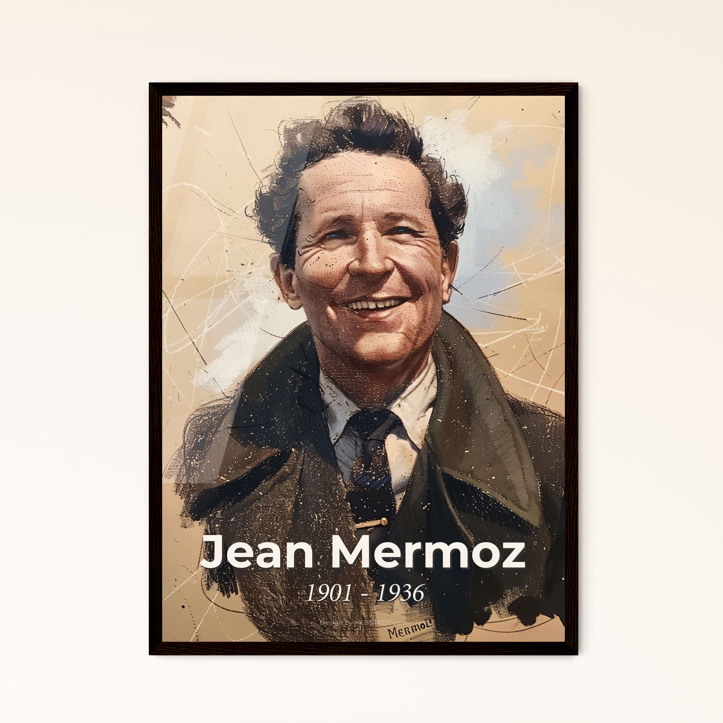 Jean Mermoz, 1901 1936, French aviator and navigator A Painting Of — free download