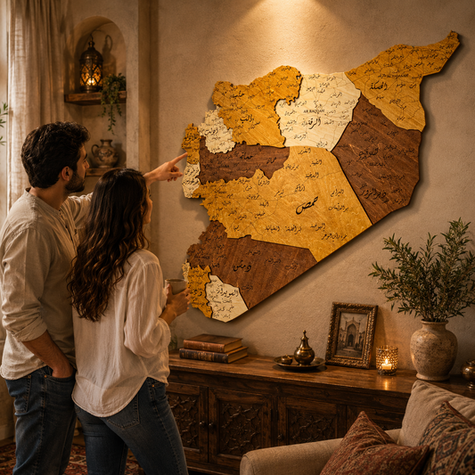 Wooden Map of Syria – Unique Wall Art for Home & Office