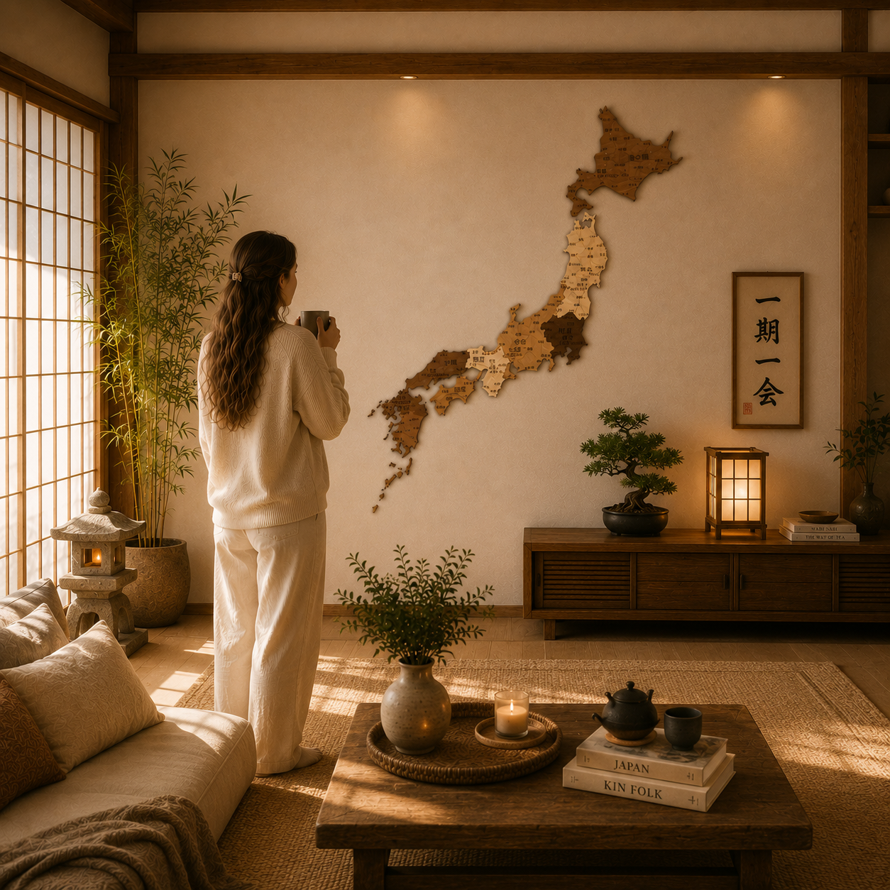 3D Japan Wooden Wall Map – Elegant Wall Art with City Names