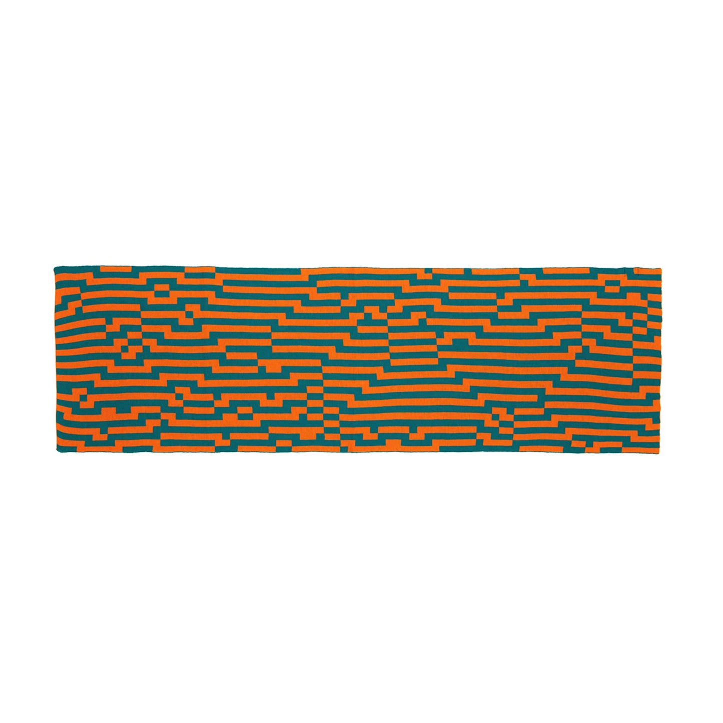 BITMAP ZOOM IN 1 | Orange & Green SCARF-STOLE | 194x64 cm | 100% Merino Wool | Cristian Zuzunaga