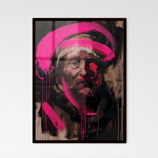 Vibrant Graffiti-Inspired Baroque Portrait with Brush Strokes and Tagging Marks Default Title