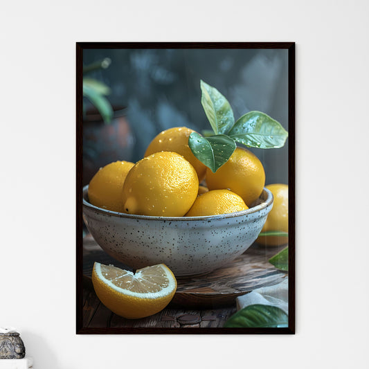 Atmospheric bowl of lemons painting, dark mood, vibrant, impressionistic, art Default Title
