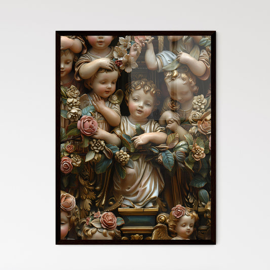 Golden Fresco Renaissance Cupid Children High Resolution Painting Default Title