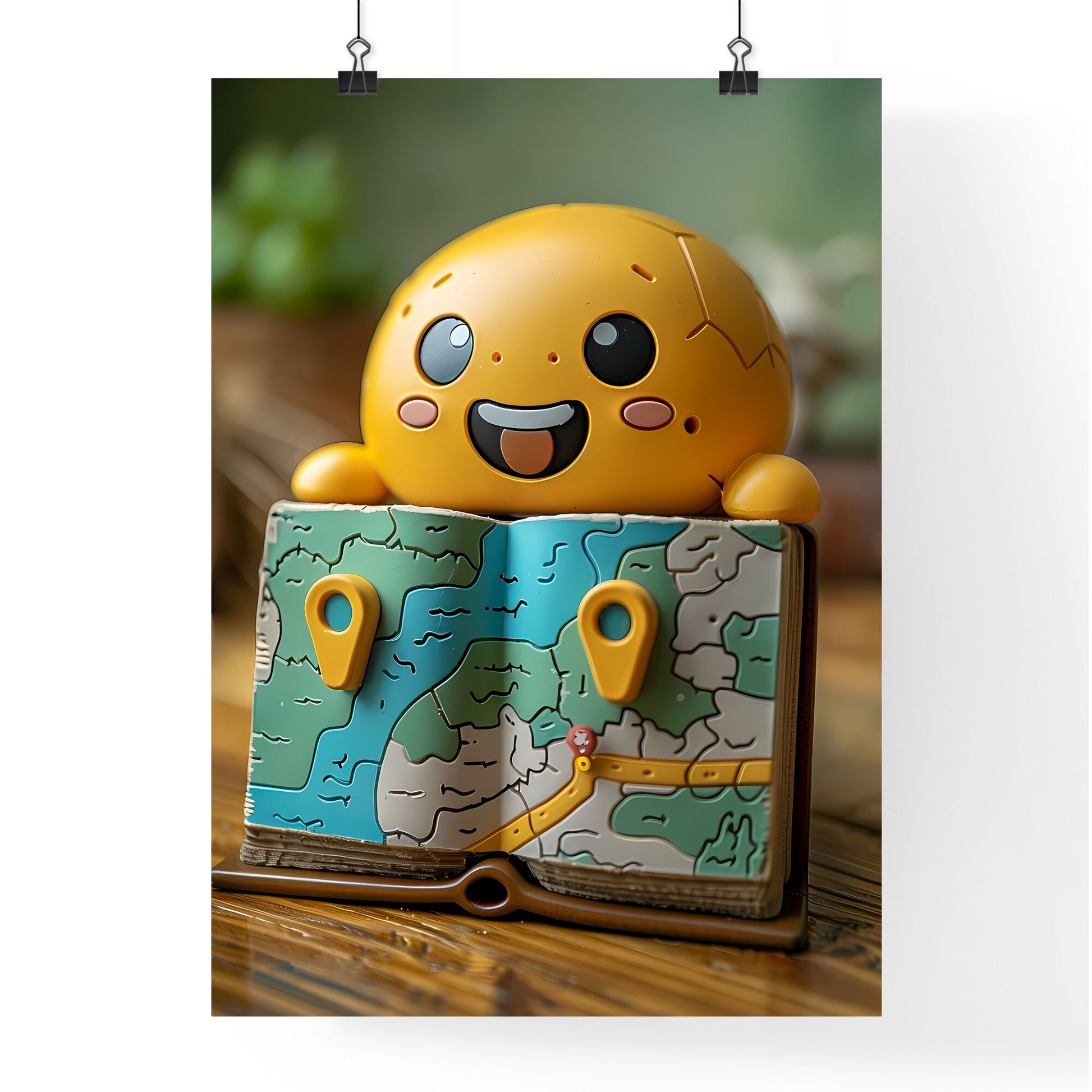 3D Map Emoji-Like Road Map With Markers, High-Quality Toy Figurine Book Painting Default Title