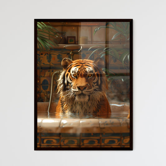 Vibrant Storybook Illustration: Surreal Tiger Bathtub, Art, Transgressive HD Default Title