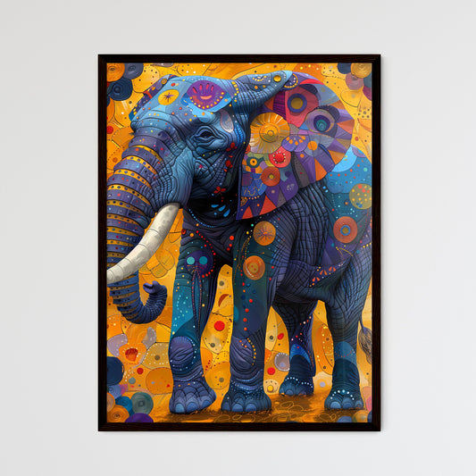 Abstract African Art: Vibrant Pastel Painting of Elephants on Savannah with Patterned Hues Default Title