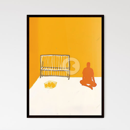 Minimalistic Art Nouveau Poster of a Person Surrounded by Vibrant Colors in a Cage-like Room Default Title