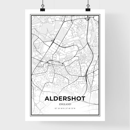 Aldershot England - Premium City Map Poster