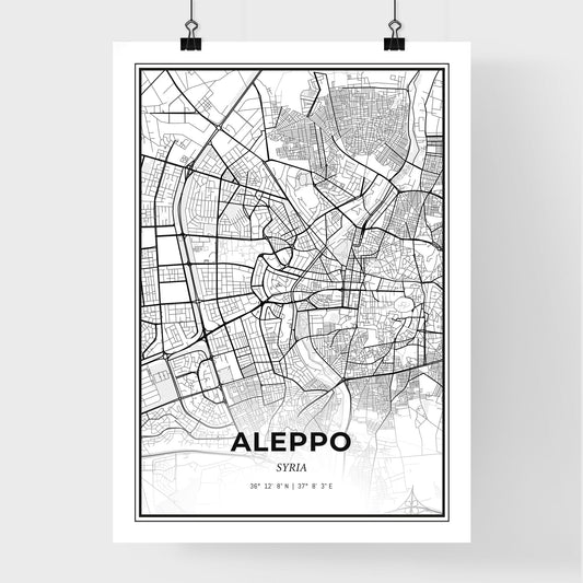Aleppo Syria - Premium City Map Poster