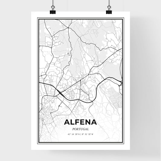 Alfena Portugal - Premium City Map Poster