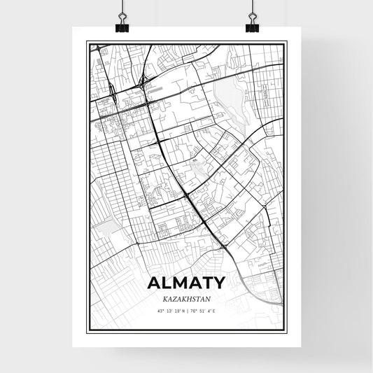 Almaty Kazakhstan - Premium City Map Poster