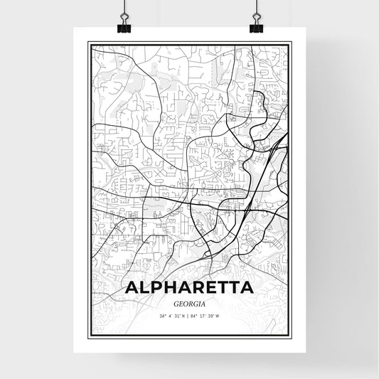 Alpharetta Georgia - Premium City Map Poster