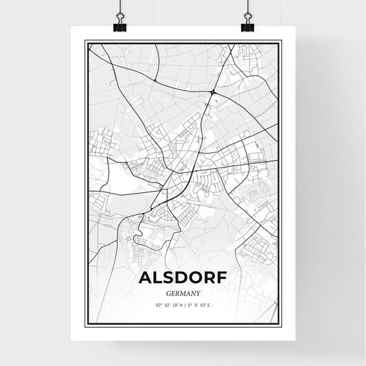 Alsdorf Germany - Premium City Map Poster