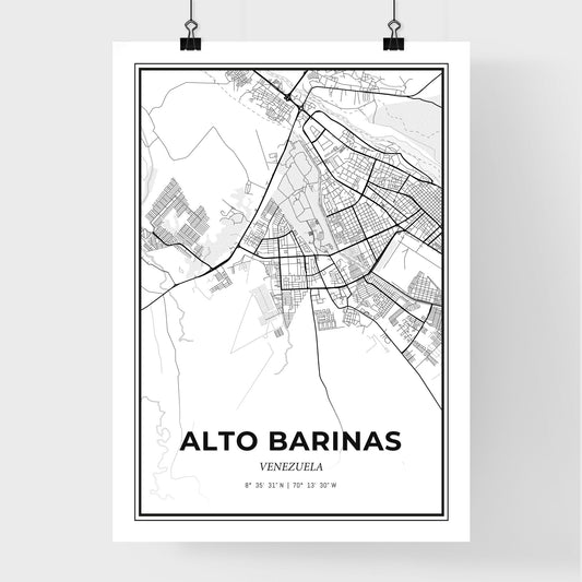 Alto Barinas Venezuela - Premium City Map Poster