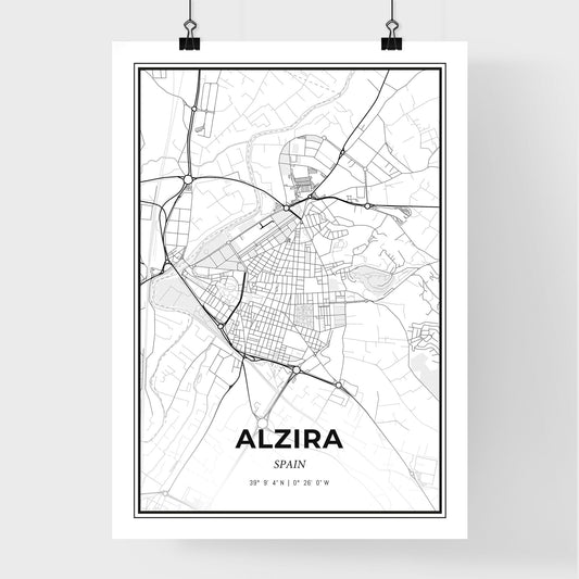 Alzira Spain - Premium City Map Poster