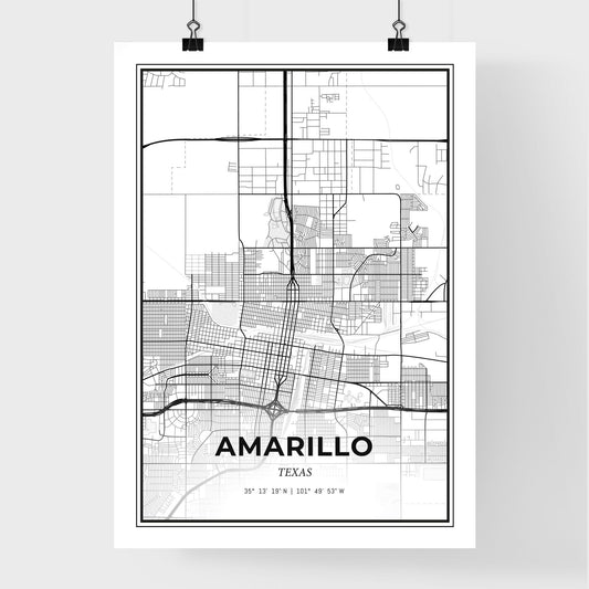 Amarillo Texas - Premium City Map Poster