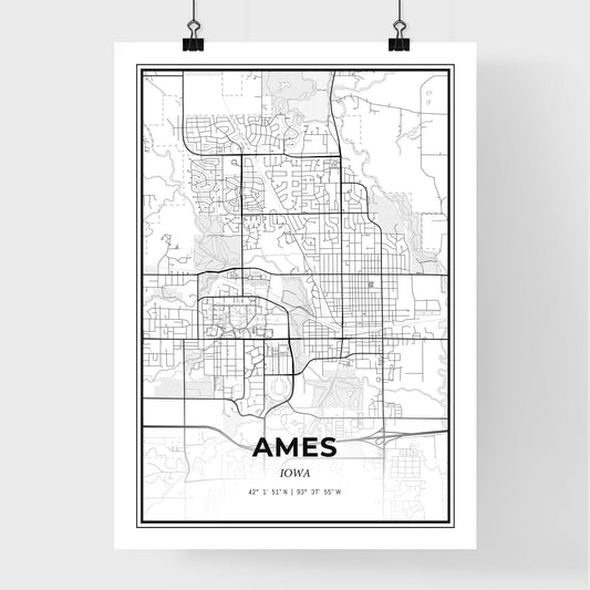 Ames Iowa - Premium City Map Poster