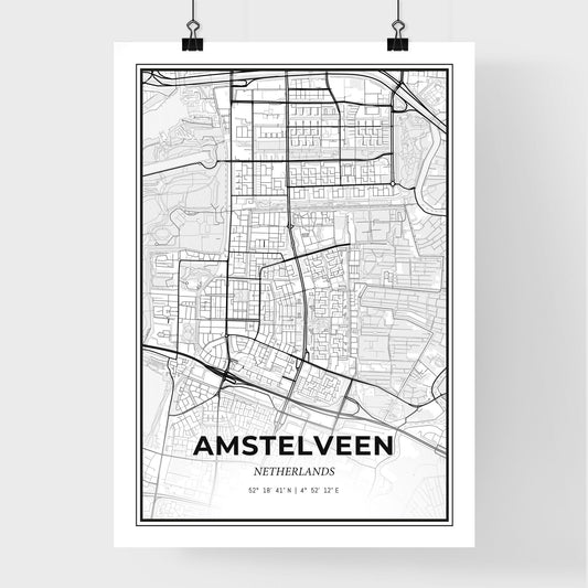 Amstelveen Netherlands - Premium City Map Poster